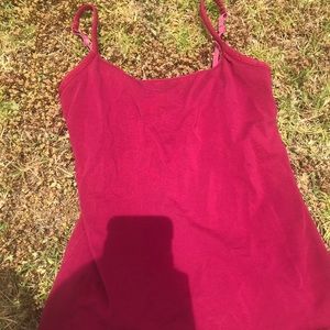 PACT pink/red tank top size Small